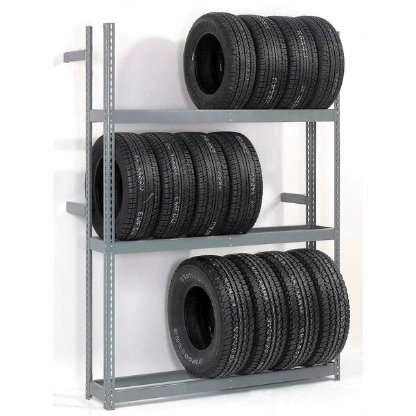 Global Industrial 3 Tier Double Entry Tire Rack 60inW x 54inD x 84inH 613145